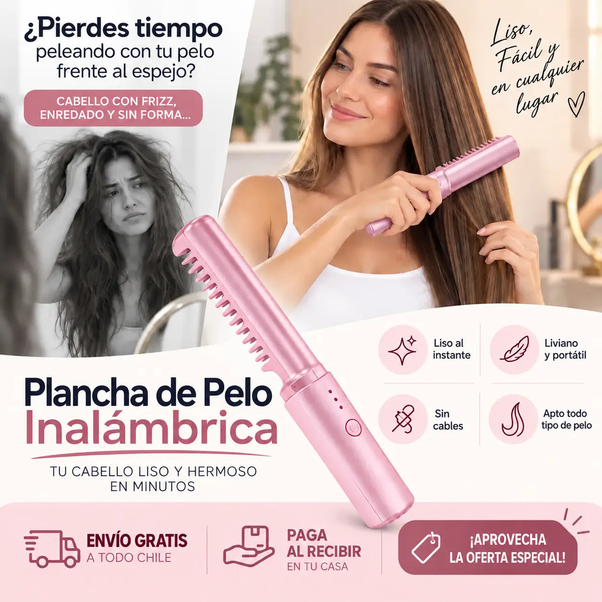 Plancha de Pelo Inalámbrica